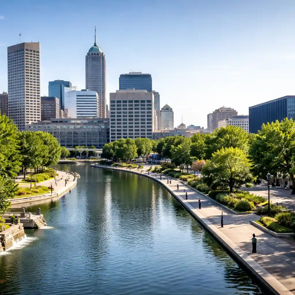 Indiana road and landscape